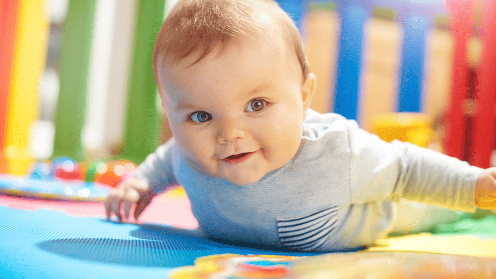 Baby enjoying tummy time
