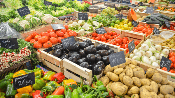 Vegetables at a market