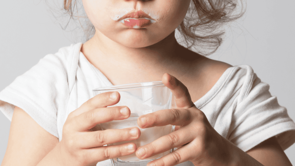Child drinking lots of milk