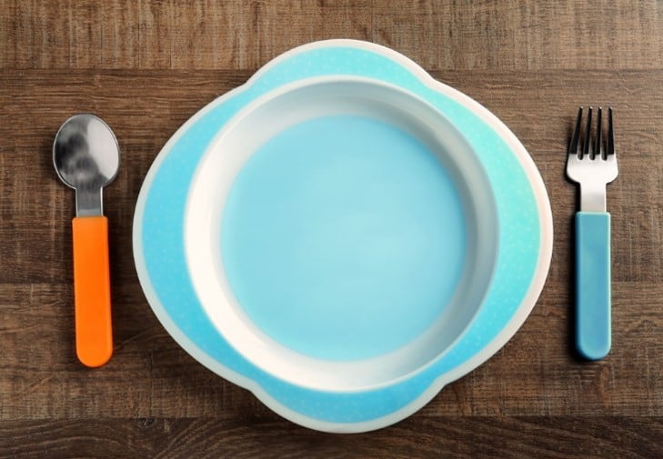 Plate with a knife and fork