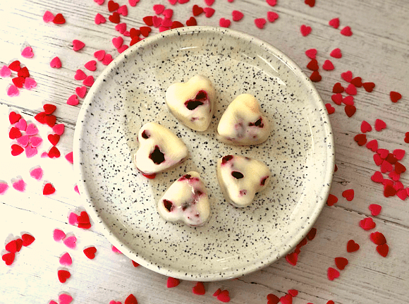 fruit frozen yoghurt hearts