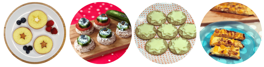 Snack Ideas. Apple thins. BFG Snozzcumber Sandwiches. Cheese and Crackers. Easy Pepper Omelette.