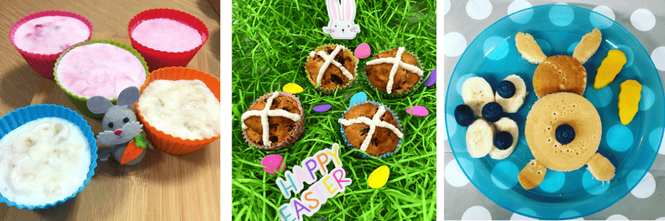 Easter Recipes- Fruity frozen yoghurt, hot cross muffins and bouncing bunny pancakes