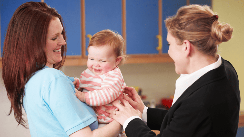 Parent Dropping Baby Off at Nursery
