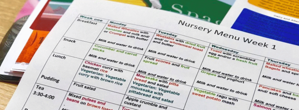 Nursery Menu Example